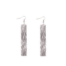 ZWPON-pendientes de cuero con estampado de cebra para mujer, aretes de barra Vertical ligeros con estampado de leopardo y guepardo, joyería al por mayor E6893 2024 - compra barato