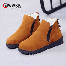 WWKK Women Boots Warm Fur Ankle Boots For Women Winter Boots Shoes Woman Snow Boots Female 2019 Winter Shoes Women Flats Booties 2024 - buy cheap