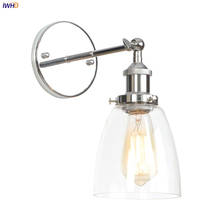 IWHD Loft Industrial LED Wall Light Fixtures bedroom Mirror Stair Silver Metal Glass Antique Wall Lamp Vintage Lampara Pared LED 2024 - buy cheap