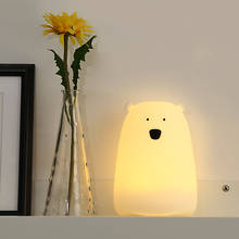 LED Bedside Lamp Big Bear Silicone Children Rechargeable Night Light Christmas Gift For Kids Cute Night Lamp 2024 - buy cheap