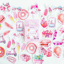 46Pcs/Box Sweet Pink Creative Donut Ice Cream Paper Sticker Package DIY Girl Diary Decoration Sticker Album Scrapbooking 2024 - buy cheap