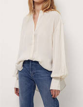 Женская рубашка в контрастную полоску, блузка с длинным рукавом в минималистском стиле, весна-лето 2021 2024 - купить недорого