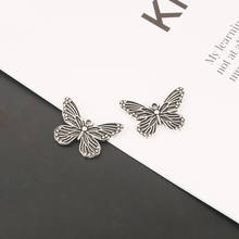 Pingente borboleta cor de prata, 8 peças enfeites para fazer jóias diy artesanais 2024 - compre barato