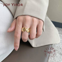 Anillos de plata de ley 925 para mujer, cadena de color dorado, geométrico, Plata de Ley 925, joyería fina de boda, regalo minimalista 2024 - compra barato