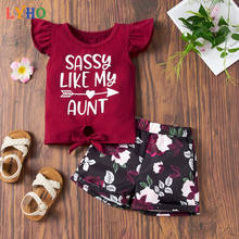 Комплект летней одежды LYHO для маленьких девочек, милый наряд для малышей 6 месяцев, Одежда для новорожденных, футболка с коротким рукавом и короткие штаны, 2 футболки для детей 2024 - купить недорого