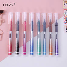 LITZY 8pcs Colorful Straight Liquid Gel Pen 0.5mm Creative Artistic Font Neutral Pens for School Office Stationery Supplies Gift 2024 - buy cheap