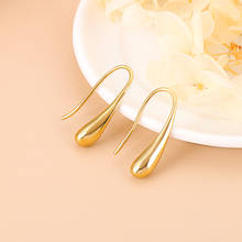 Moda gota de água brincos ouro prata cor simples aço inoxidável feminino festa jóias 2024 - compre barato