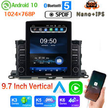 9.7" Vertical Tesla Android 10 Car Media Radio GPS PX6 4+64G For Toyota Highlander 2015-2019 360 Camera Nano+IPS Head Unit SPDIF 2024 - buy cheap