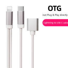 3in1 OTG lightning to type c adapter for iphone 11 12 to female lightning sound card microphone usb c cable iOS 14 ipad pro 2024 - buy cheap