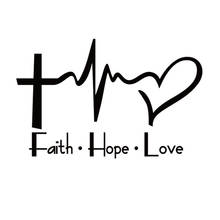 New Fashion Faith Hope Love Vinyl Car Stickers Cartoon Jesus Christian Religiou Bible Symbol car window body decoration 2024 - buy cheap