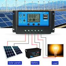 Автоматические солнечные контроллеры для дома 10A /20A /30A, ЖК MPPT панели солнечных батарей, регулятор заряда батареи, двойной USB контроллер с 5 В/2 А 2024 - купить недорого