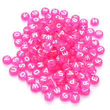 200pcs / 300pcs 4 * 7mm rose Red transparent acrylic English alphabet beads for Charm Jewelry Making DIY Necklace bracelet 2024 - buy cheap