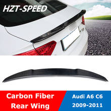 A6 c6 v tipo de fibra de carbono tronco traseiro boot lábio spoiler asa para audi a6 c6 2009-2011 2024 - compre barato