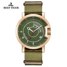 Reef Tiger/RT-reloj deportivo de moda para hombre, resistente al agua, verde, correa de nailon, marca de lujo, reloj mecánico automático 2024 - compra barato