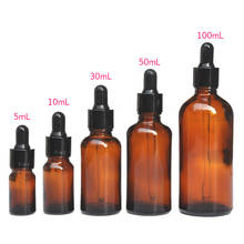 Cuentagotas reactivo de 5-100ML, botella de vidrio ámbar, líquido para aromaterapia, pipeta, rellenable, 35 2024 - compra barato