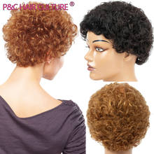 Short Afro Curly Wig Synthetic Hair Wig Pixie Cut Wigs For Black Women Blond Curly Wig High Quality Glueless 2024 - buy cheap