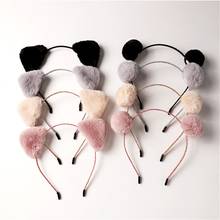 Korean Plush Headband Cute Sweet Japanese Girl Heart Cat Ear Headband Net Red Face Wash Hairpin Hair Accessories 2021 Wholesale 2024 - buy cheap