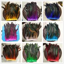 Wholesale 10 Meter Beautiful natural rooster feathers 25-30 cm/10-12 inch DIY jewelry plume feather cloth belt dance decoration 2024 - buy cheap