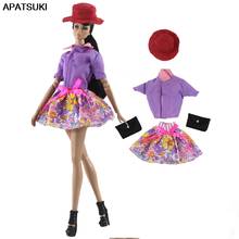 Conjunto de ropa para muñecas Barbie, accesorios coloridos para casa de muñecas Barbie, sombrero, camisa, falda, bolso, 1/6 2024 - compra barato