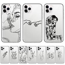 Funny Face Abstract Cartoon Phone Case For iPhone 11 Pro X XR Xs Max 5S 6 6S 7 8 Plus Soft TPU Cover on For iPhone SE 2020 2 SE2 2024 - buy cheap
