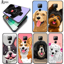 Capa de celular com estampa de desenho animado para gato e cachorro, capinha de celular huawei y9s y9a y9 y8p y8s y7p y7a y7 y6s y6 y5p y5 pro lite prime 2020 2019 2018 2024 - compre barato