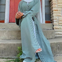 Женское кимоно Eid Dubai Abaya, модное платье-хиджаб в турецком и мусульманском стиле, женская одежда в европейском стиле 2024 - купить недорого