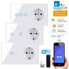 Interruptor de luz inteligente con Panel de cristal, pulsador táctil con WiFi, estándar de la UE, CA 90V-2/3 V, temporizador de Control remoto por voz, 1/240 entradas 2024 - compra barato