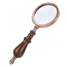10X 75mm Handheld Magnifier Wooden Handle Vintage Magnifying Glass Portable Retro Handle Magnifier Eye Loupe Glass 2024 - buy cheap