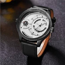 Новые мужские часы OULM Топ бренд класса люкс военные кварцевые часы уникальные большим циферблатом кожаным ремешком Мужские наручные часы Relojes Hombre 2024 - купить недорого
