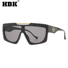 Hbk óculos de sol feminino peça única, unissex, grande lente degradê, leopardo, chá, para dirigir 2024 - compre barato