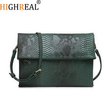 New Ostrich Women's Shoulder Bag Snake Pattern Fashion Design Women's Messenger Bag Brand Design Envelope Day Clutch Bag 2024 - buy cheap