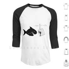 Caged Animal Hoodies Long Sleeve Shark Scuba Diver Black And White Funny Comical Fun Cage Ocean 2024 - buy cheap