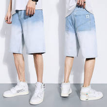 New Men's Denim jeans Shorts Spring Summer Washed Short Half Pant Knee Length Large Loose Male Plus Blue Short Jeans Men 2024 - buy cheap