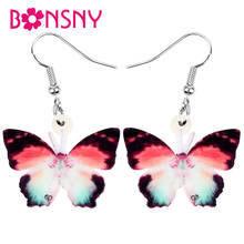 Pendientes Bonsny de acrílico con forma de mariposa y pincel, colgante de Animal con insecto estético, joyería colgante para mujeres y niños 2024 - compra barato