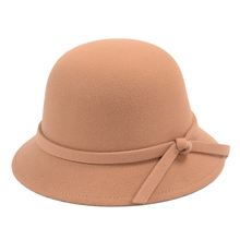 Novo chapéu de feltro vintage para mulheres e meninas, moda 2020, feminino, de lã, feltro, derby, trilby, com laço, chapéu, para mulheres 2024 - compre barato