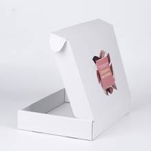 100 unids/lote de cajas de embalaje personalizadas, caja de envío corrugada con logotipo de regalo, para pelucas y ropa 2024 - compra barato