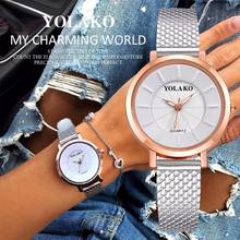 YOLAKO женские часы модные серебряные Простые наручные часы с циферблатом роскошные женские часы Relogio Feminino reloj mujer 2024 - купить недорого