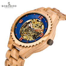 Bobo bird relógio mecânico automático masculino, relógio de pulso para homens de madeira artesanal de luxo, relógios masculinos modernos 2020 2024 - compre barato