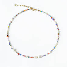 Ожерелье женское из натурального жемчуга, с разноцветными бусинами 2024 - купить недорого