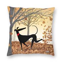 Autumn Hound Greyhound Dog Pillowcover Decoration Sighthound Whippet Cushion Cover Throw Pillow for Sofa Double-sided Printing 2024 - buy cheap