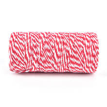 100m/Roll (Red+White) Cotton Bakers Twine String Cord Cotton Rope Cotton Cord Bottle Gift Box Decor Craft 2024 - buy cheap