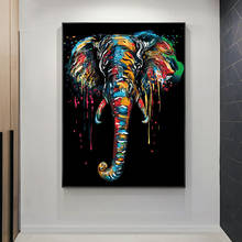 Colorful Elephant Abstract Canvas Paintings on The Wall Art Posters and Prints Animals Canvas Pictures for Kids Room Decor 2024 - buy cheap