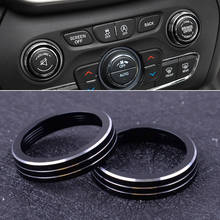 DWCX 2pcs Inner Dash Console Volume CD Switch Knob Ring Trim Circle Cover Fit For Jeep Grand Cherokee 2014-2016 2017 2018 2019 2024 - buy cheap