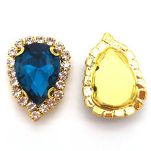 Pavo Real de cristal AAA +, botón de cristal azul plano, base para coser diamantes de imitación para decoración de ropa DIY 2024 - compra barato
