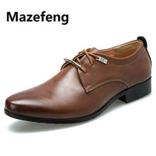 Mazefeng-zapatos de cuero estilo británico para hombre, calzado Formal de alta calidad, con cordones, estilo oxford, novedad de 2019 2024 - compra barato