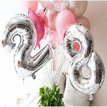 32inch Number Foil Balloons Silver Children Toy Balloon Baby Shower Girl Wedding Birthday Party Decorations Kids Balloons Globos 2024 - buy cheap