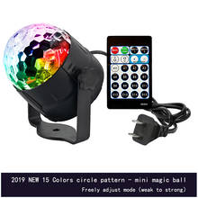 Mini projetor laser para discoteca com led, luzes de palco ativadas por música, projetor laser com 15 padrões para shows e festas 2024 - compre barato