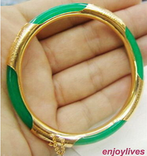 Natural Green Jade Clasp Bangle Bracelet AAA style Fine Noble 2024 - buy cheap