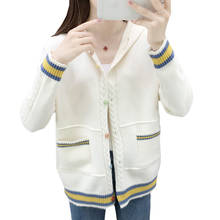 Hooded Knit Cardigan Female 2021 Fall And Winter Clothes New Korean Foreign Ride Western Style Fashion Sweater Coat Spring 2024 - buy cheap