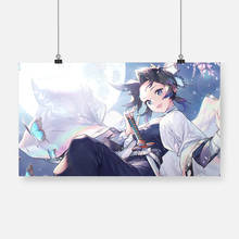 Póster de Anime de Shinobu Kocho Kimetsu no Yaiba, cuadro de madera enmarcado, lienzo, pintura, arte de pared, decoración para habitación, estudio, decoración del hogar, impresiones 2024 - compra barato